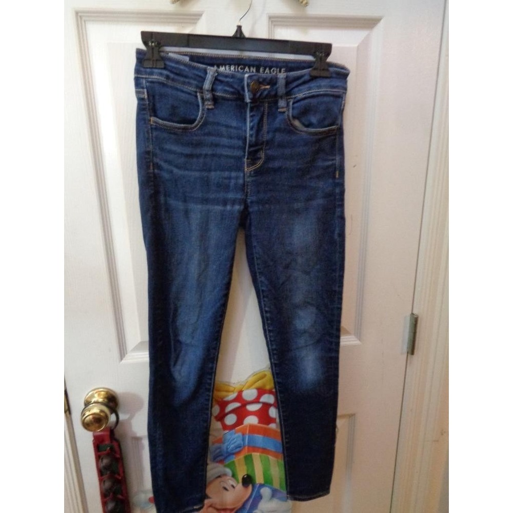 American Eagle Woman's Ne(x)t Level Stretch Blue Jeans Denim Short 2